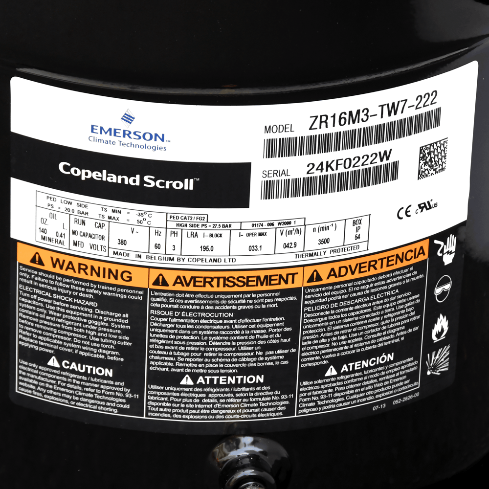 Copeland compressor ZR16M3-TW7-222
